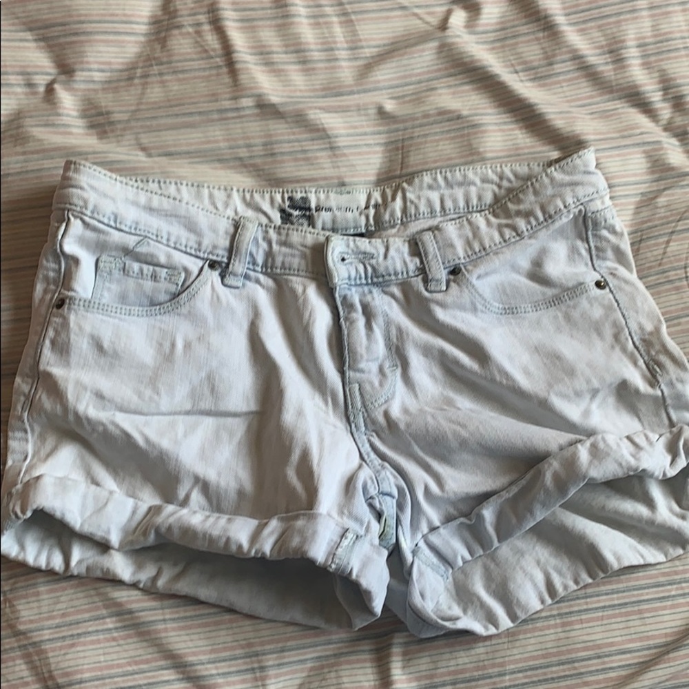 Light washed jean shorts